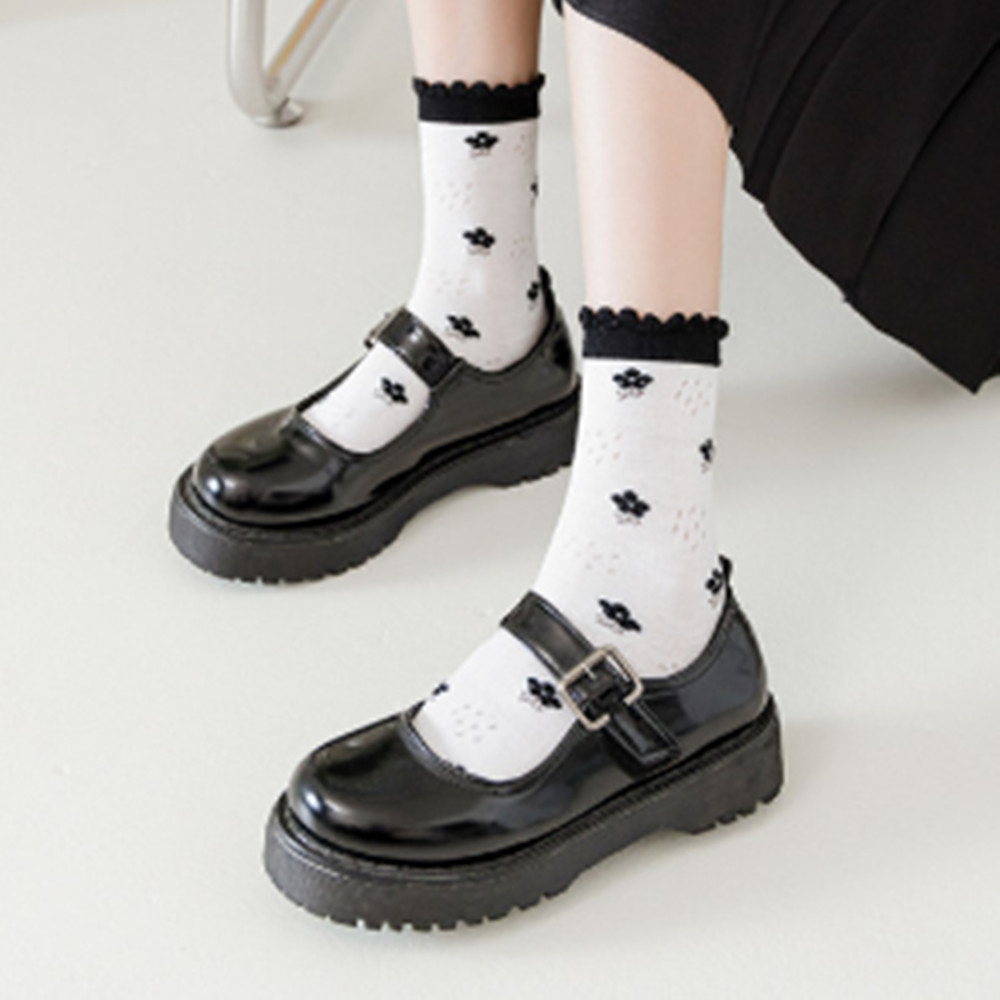 Woman Lace flower short sock t - Invisibility Sock Loafer ulasan dan harga