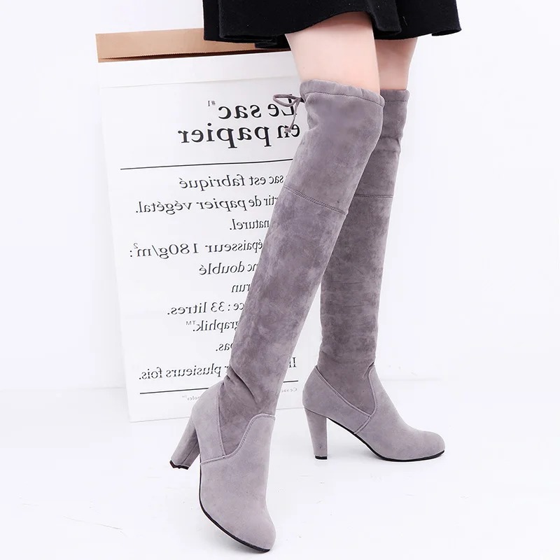 Women's Boots Stretch Fabric O - Knee High Sock Women ulasan dan harga
