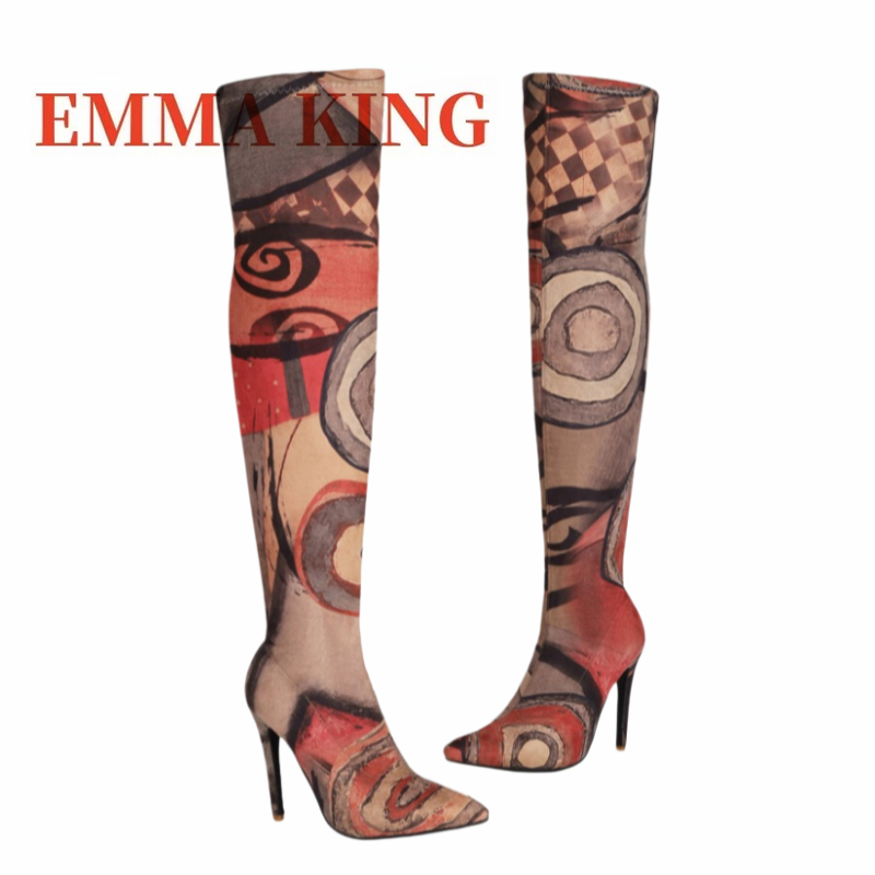 Women's Art Print Thigh High B - Knee High Sock Women ulasan dan harga