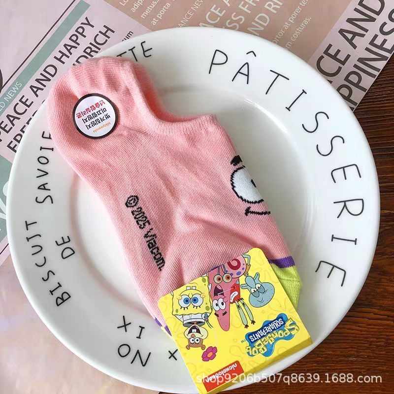 4PCS Hot Cute SpongeBob Square - Invisibility Sock Loafer ulasan dan harga