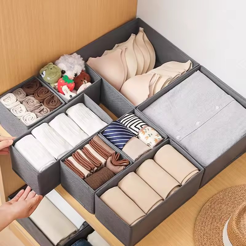 3PC Fabric Underwear Storage B - Sock Organizer Tray ulasan dan harga