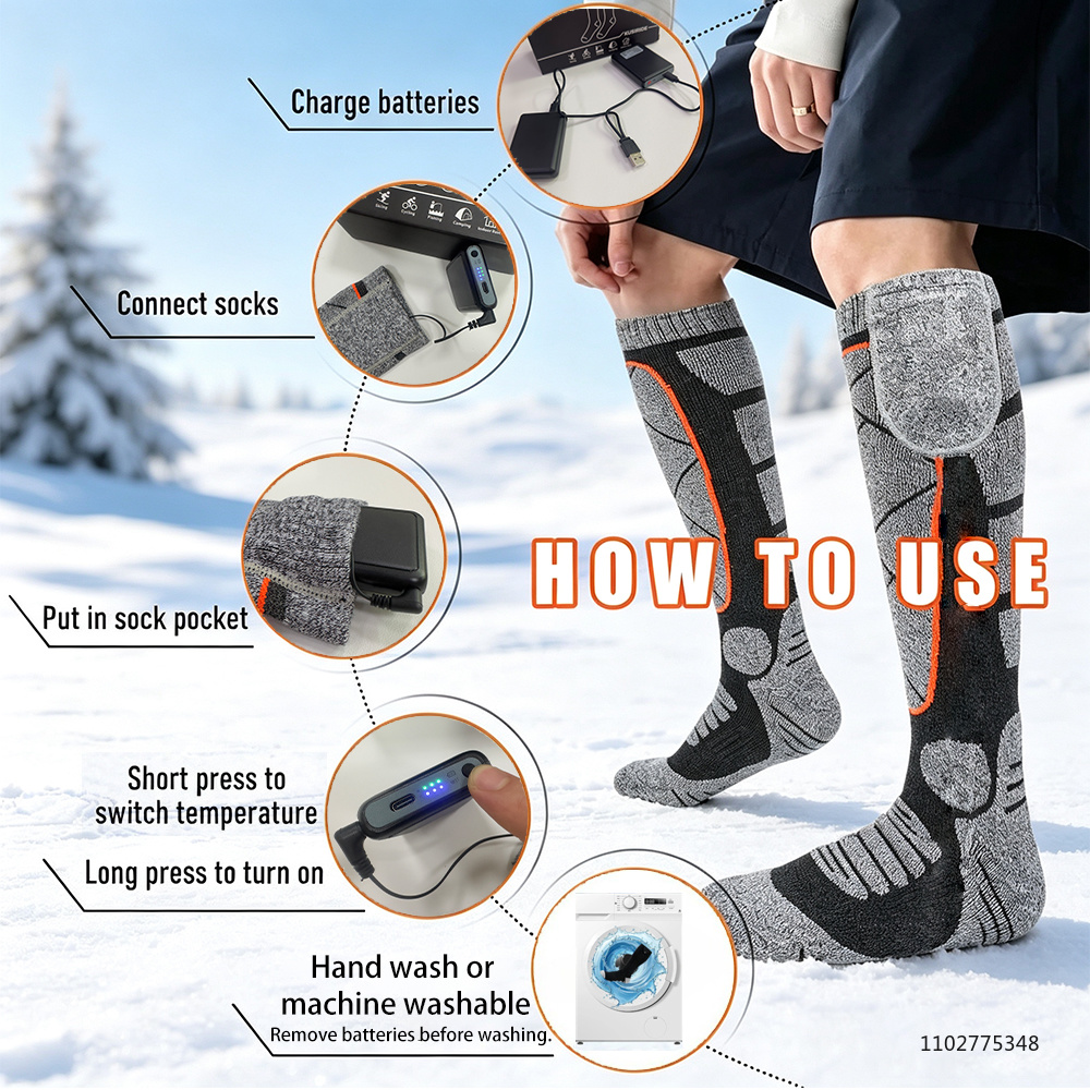 New Heated Socks Rechargeable  - Thermal Sock Winter ulasan dan harga