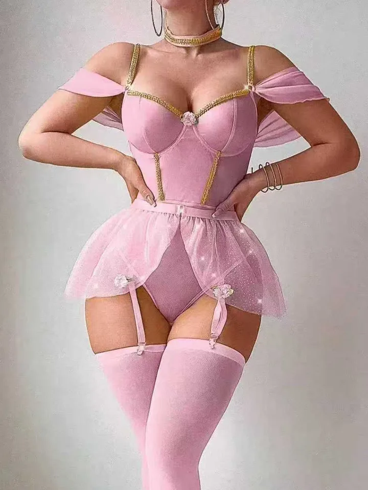 Sexy Glossy One-Piece Bodysuit - Fishnet Stocking Women ulasan dan harga