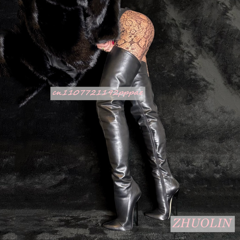 Black Matte Over-The-Knee Boot - Knee High Sock Women ulasan dan harga